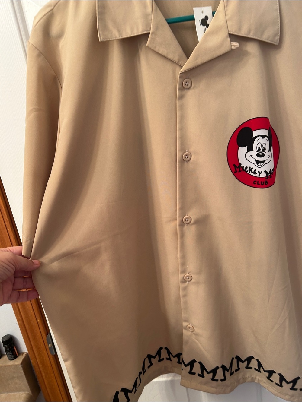 Mickey Mouse Club Beige Short-Sleeve Button up shirt